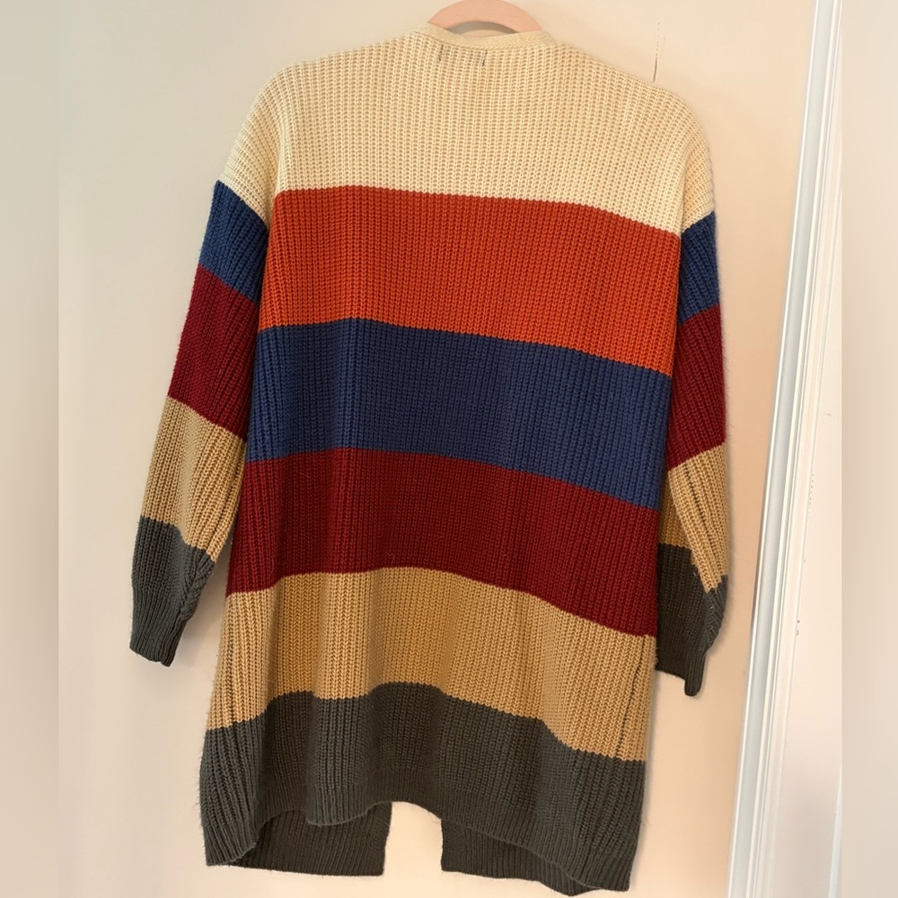 Open-Front Colorblock Knit Cardigan - Picture 4 of 4